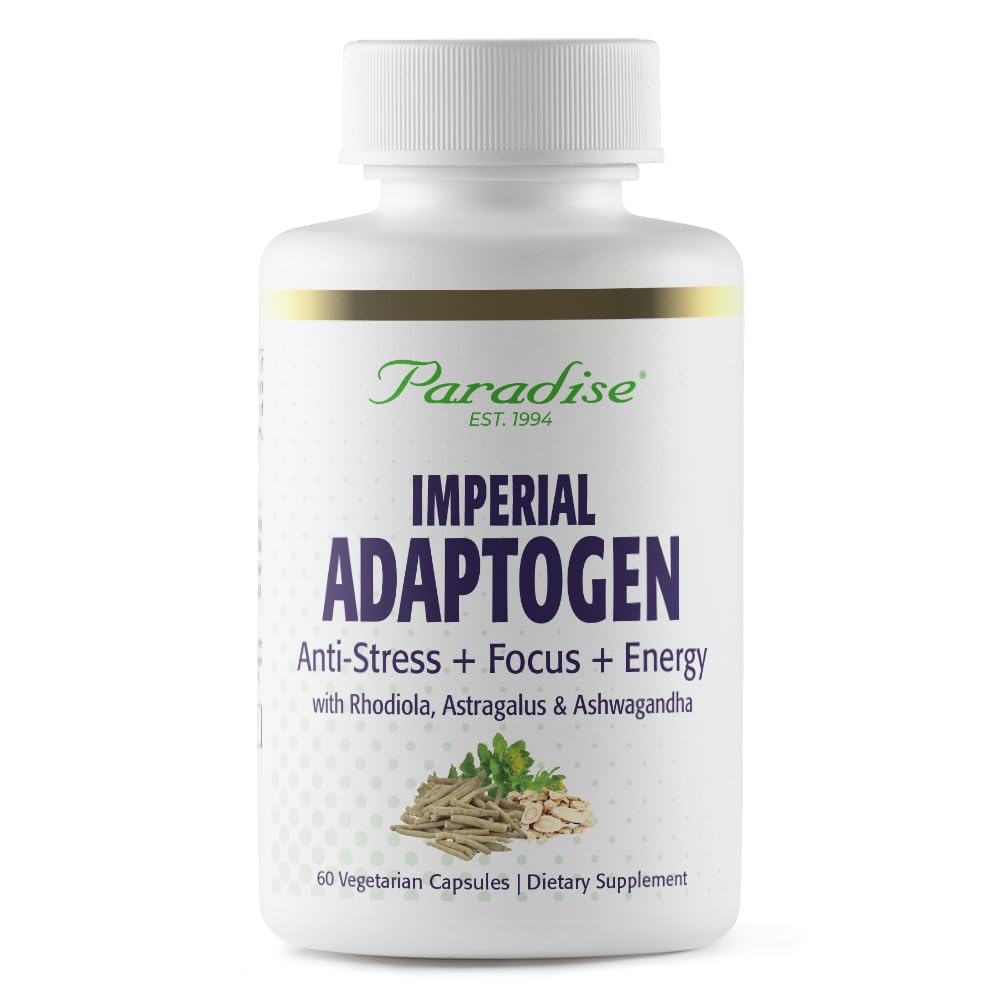 Paradise Herbs Imperial Adaptogens bottle ready for daily stress support