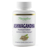 Paradise Herbs Organic Ashwagandha bottle and 60 vegetarian capsules