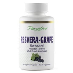 Paradise Herbs Resveragrape bottle with 60 vegetarian capsules