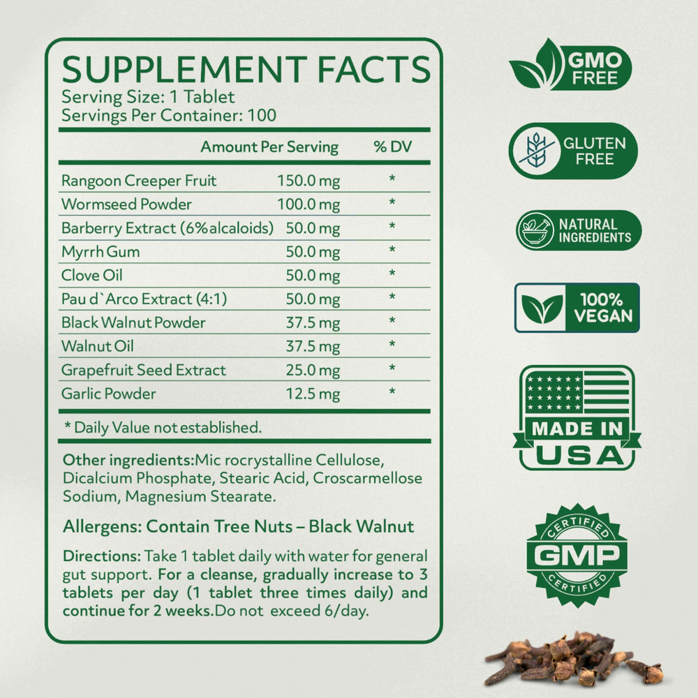ParaProteX tablets in hand illustrating easy daily gut support.