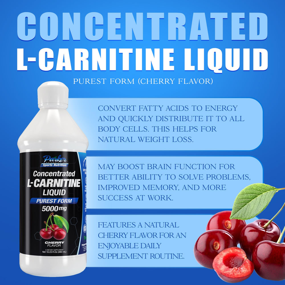 Parker Naturals carnitine liquid measured dosing demonstrates convenient serving size