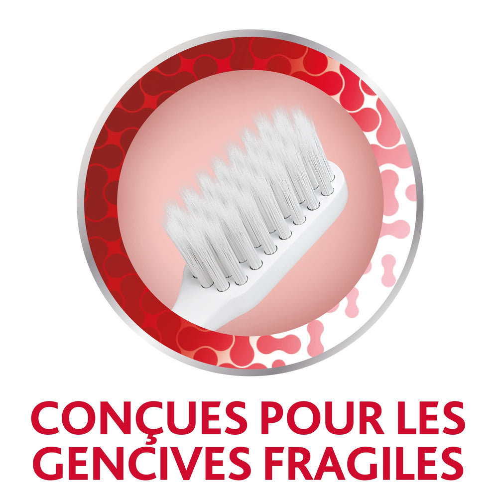 Close-up of extra-thin tapered bristles removing plaque