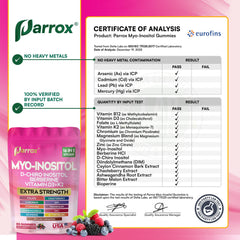 Parrox bottle next to berries showing mixed-berry flavor and natural appeal