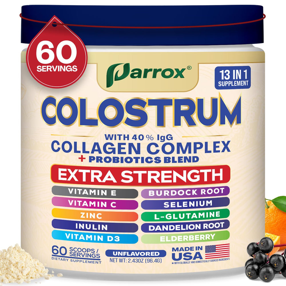 Canister of Parrox Colostrum Powder with 60 servings, unflavored