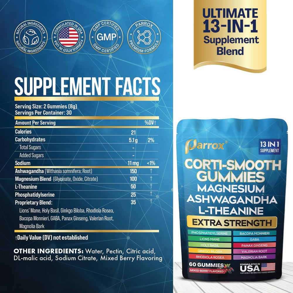 Close-up of a single Parrox Corti-Smooth Mixed Berry gummy