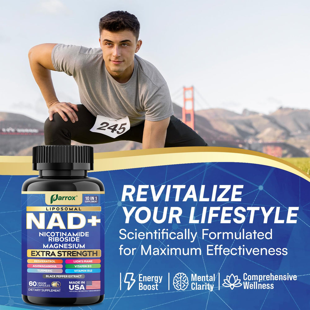 Overview of Parrox NAD+ 10-in-1 extra strength formula