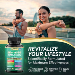 Ginger, Turmeric and herbal components next to Parrox Sea Moss bottle