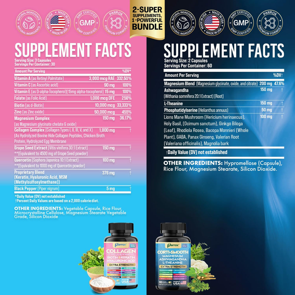 Two Parrox Shining Serenity Set bottles side by side