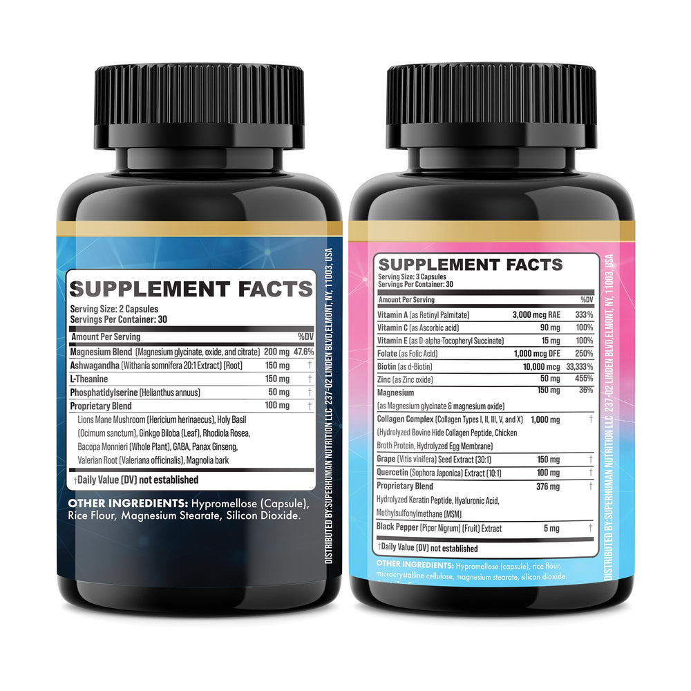 Product packaging featuring the two-bottle bundle