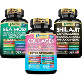 Parrox Ultimate Wellness Trio bottle set featuring Sea Moss formula