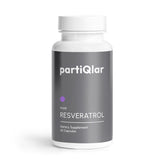 partiqlar Trans-Resveratrol bottle and capsules