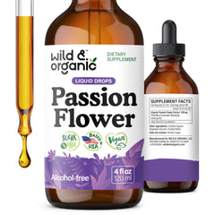 Wild & Organic Passion Flower Tincture bottle with label