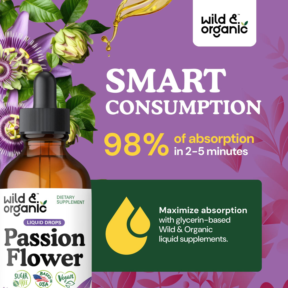 Glycerin-based alcohol-free passion flower drops