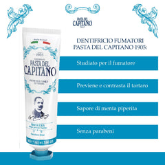 Pasta del Capitano 1905 Smokers toothpaste box with mint imagery