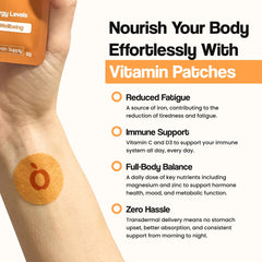 Woman applying patch to skin