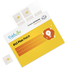 Patch applied to forearm showing B12 Energy Plus PatchAid