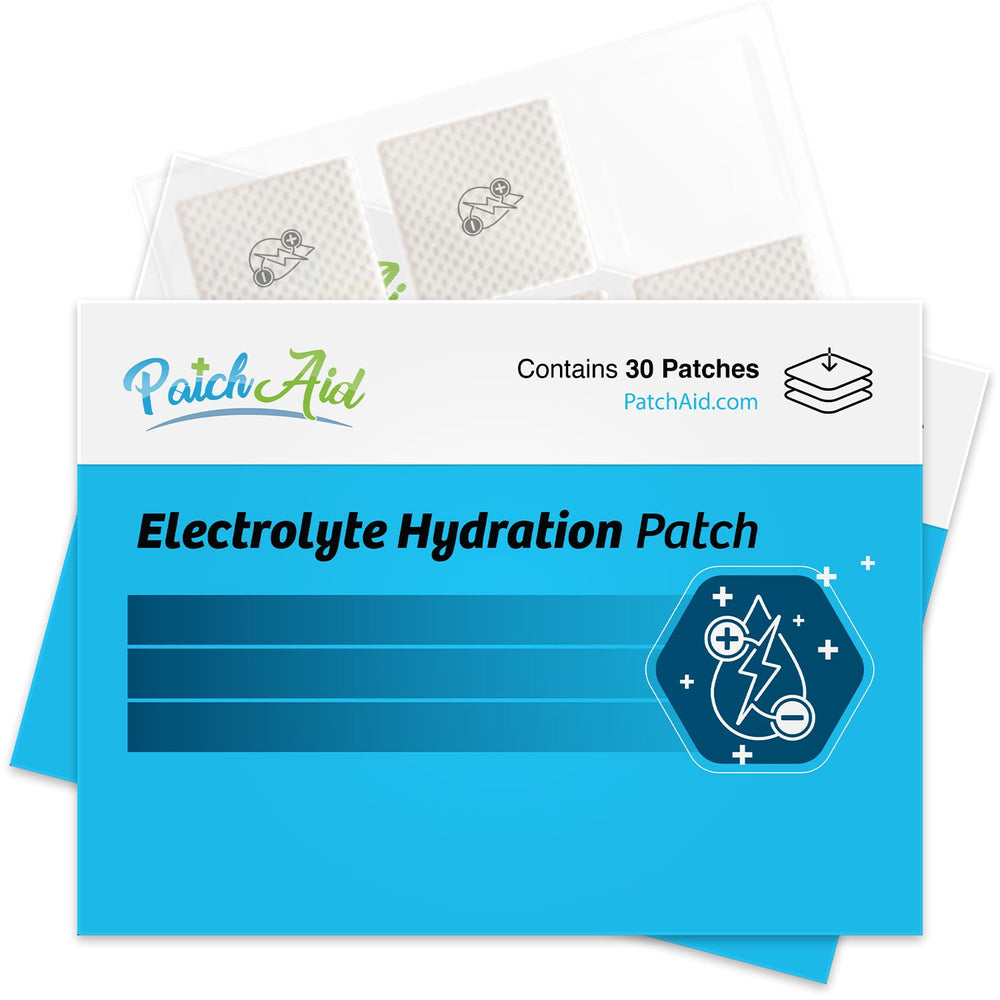 PatchAid Electrolyte Hydration Patch packaging for mess-free on-the-go hydration