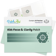PatchAid Kids Focus & Clarity topical patch applied to arm