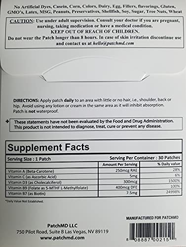 PatchMD Biotin Plus Patches applied to skin
