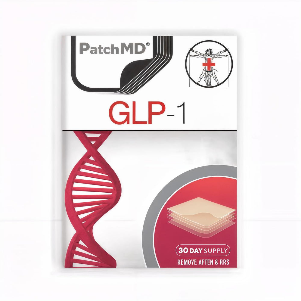 PatchMD GLP-1 Patch on skin close-up for discreet daily wellness support
