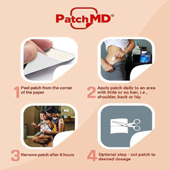 PatchMD logo with product information
