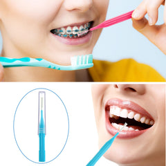 100-piece interdental brush pack laid out for display