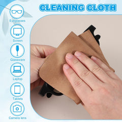 Cleaning cloth wiping a camera lens without scratches
