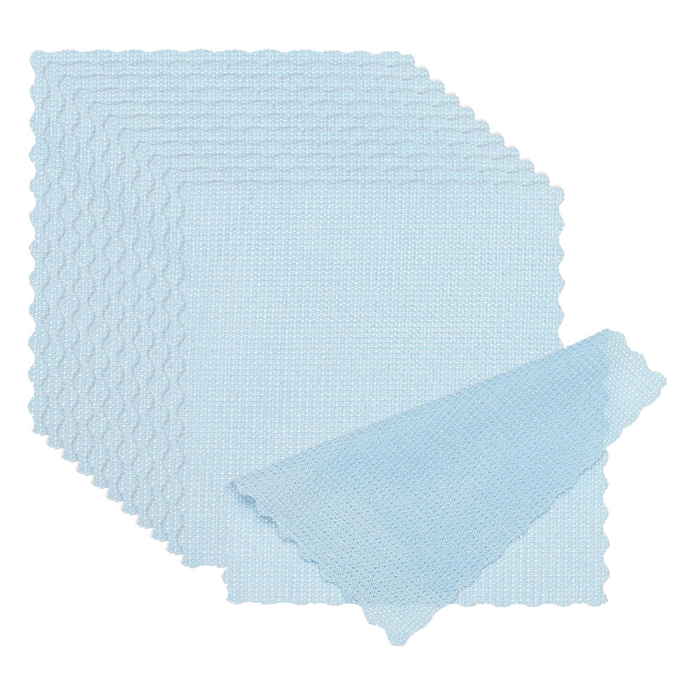 PATIKIL microfiber glasses cleaning cloths 5.12 x 5.12 inches, light blue, 12-pack