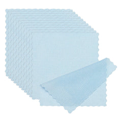 PATIKIL microfiber glasses cleaning cloths 5.12 x 5.12 inches, light blue, 12-pack