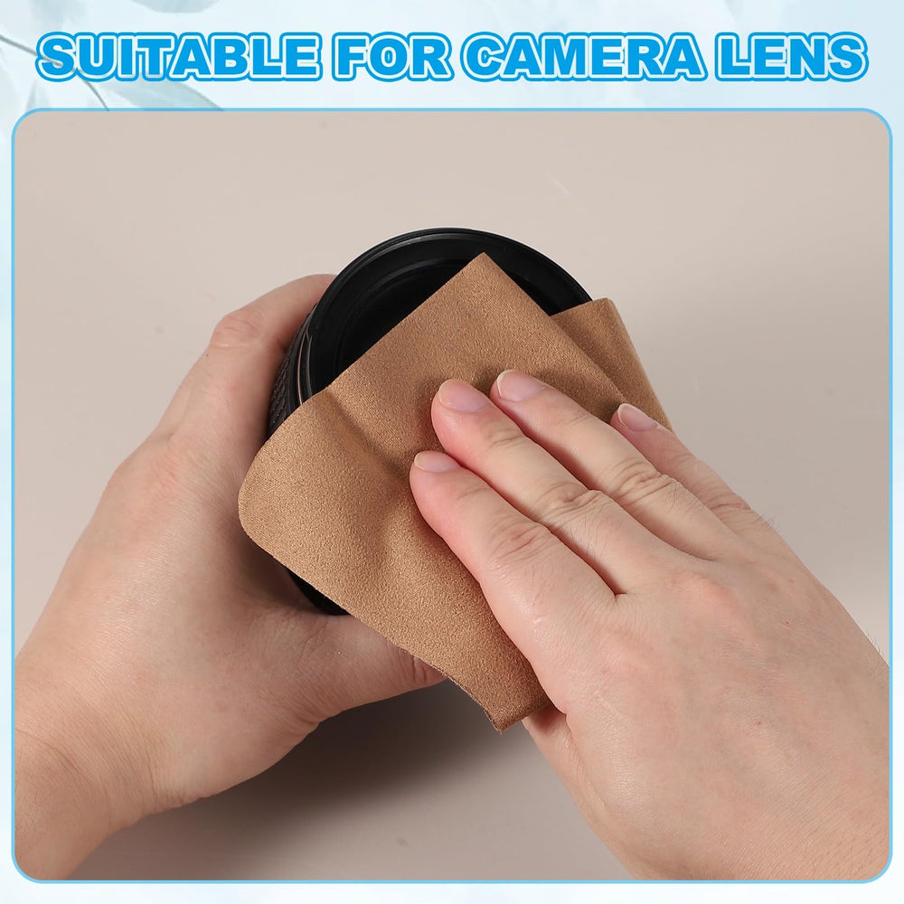 Cloth being used to wipe camera lens without scratches