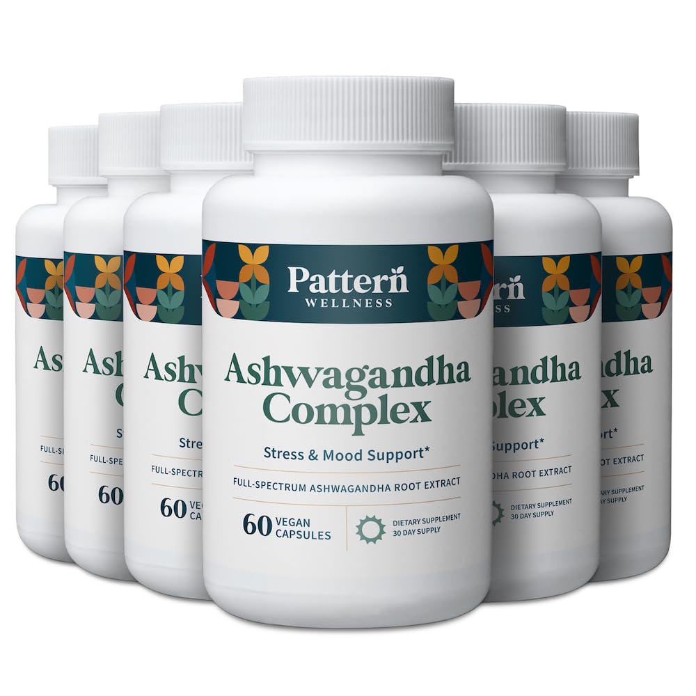 Pattern Wellness Ashwagandha Complex bottle with KSM-66 and Black Pepper