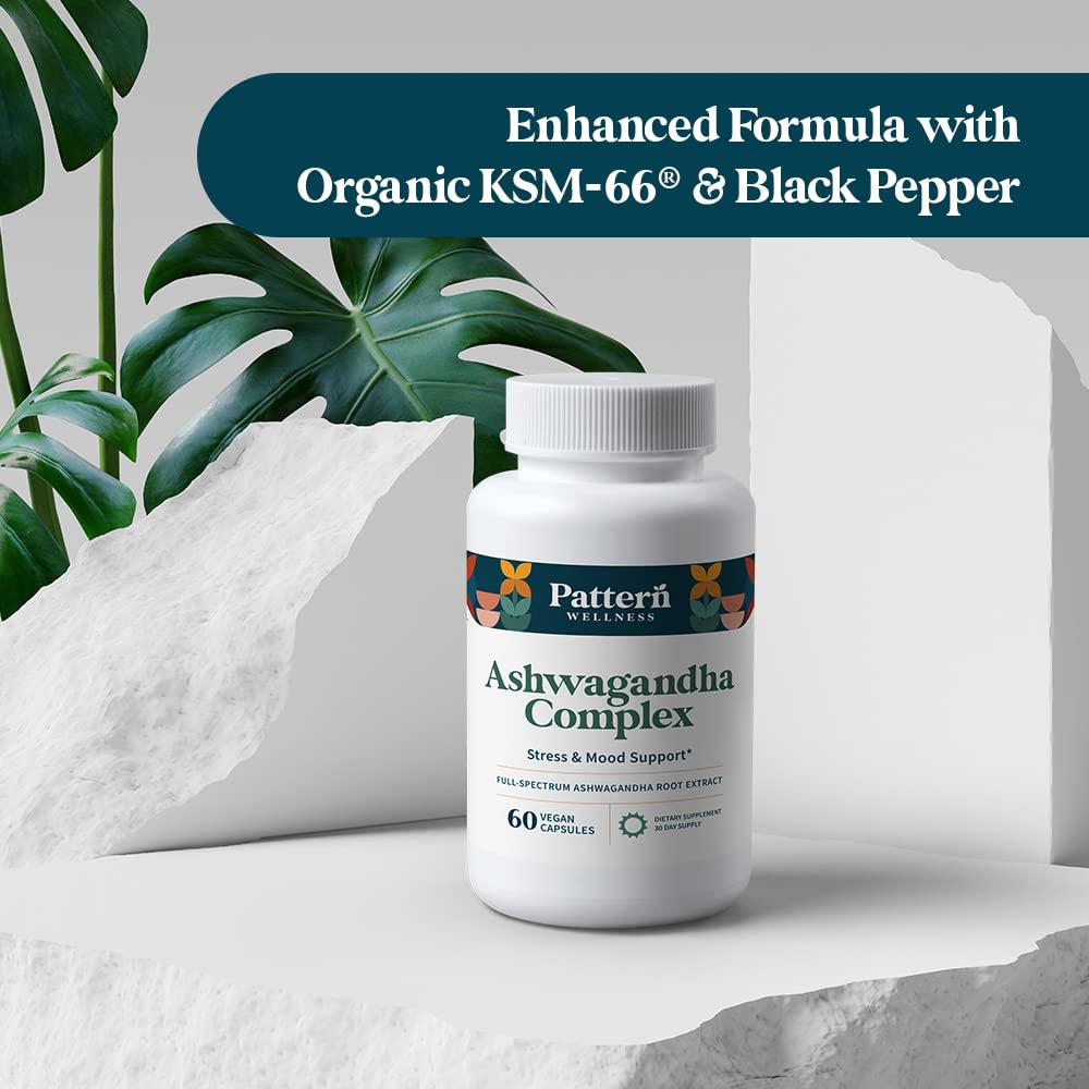 Pattern Wellness Ashwagandha Complex packaging and label