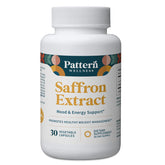 Bottle of Pattern Wellness Saffron Extract with label