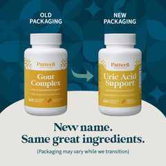 Third-party lab testing badge on Pattern Wellness packaging