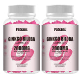 Patxans Ginkgo Biloba Gummies hero image displaying the product bottle and packaging