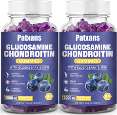 Patxans glucosamine chondroitin gummies front view with bottle