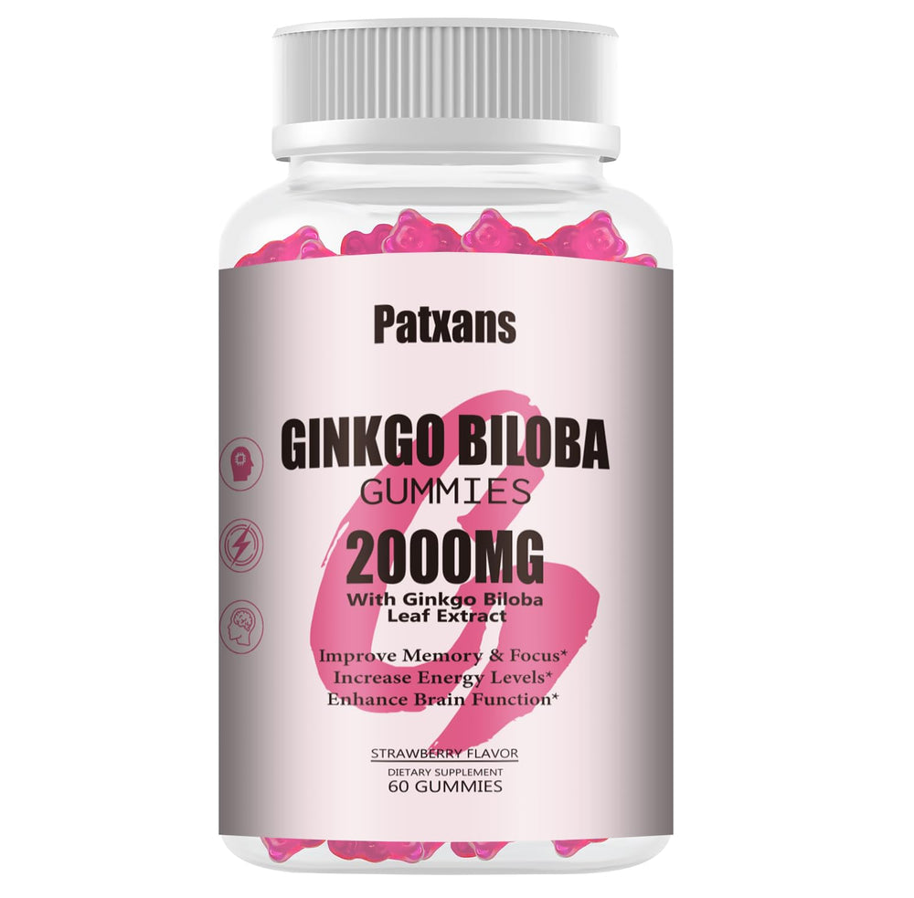 Patxans Ginkgo Biloba Gummies bottle with 60 count
