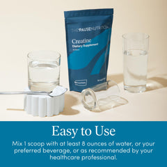 Pause Life Creatine Powder label showing Creavitalis ingredients