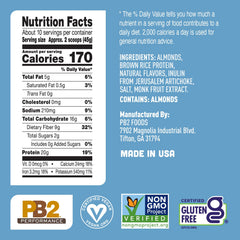 Nutrition label showing non-GMO, vegan, gluten-free claims