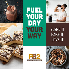 PB2 Performance packaging with vegan and non-GMO logos