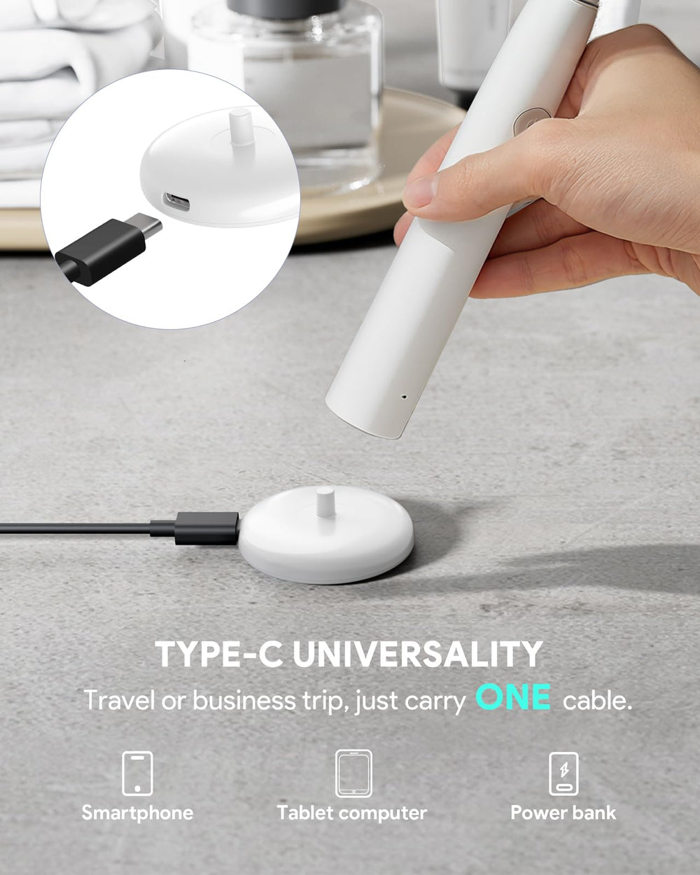 Durable PC+ABS material construction of the charger base