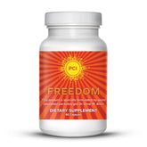 Packaging and bottle of PCI Freedom Herbal Remedy 60 capsules