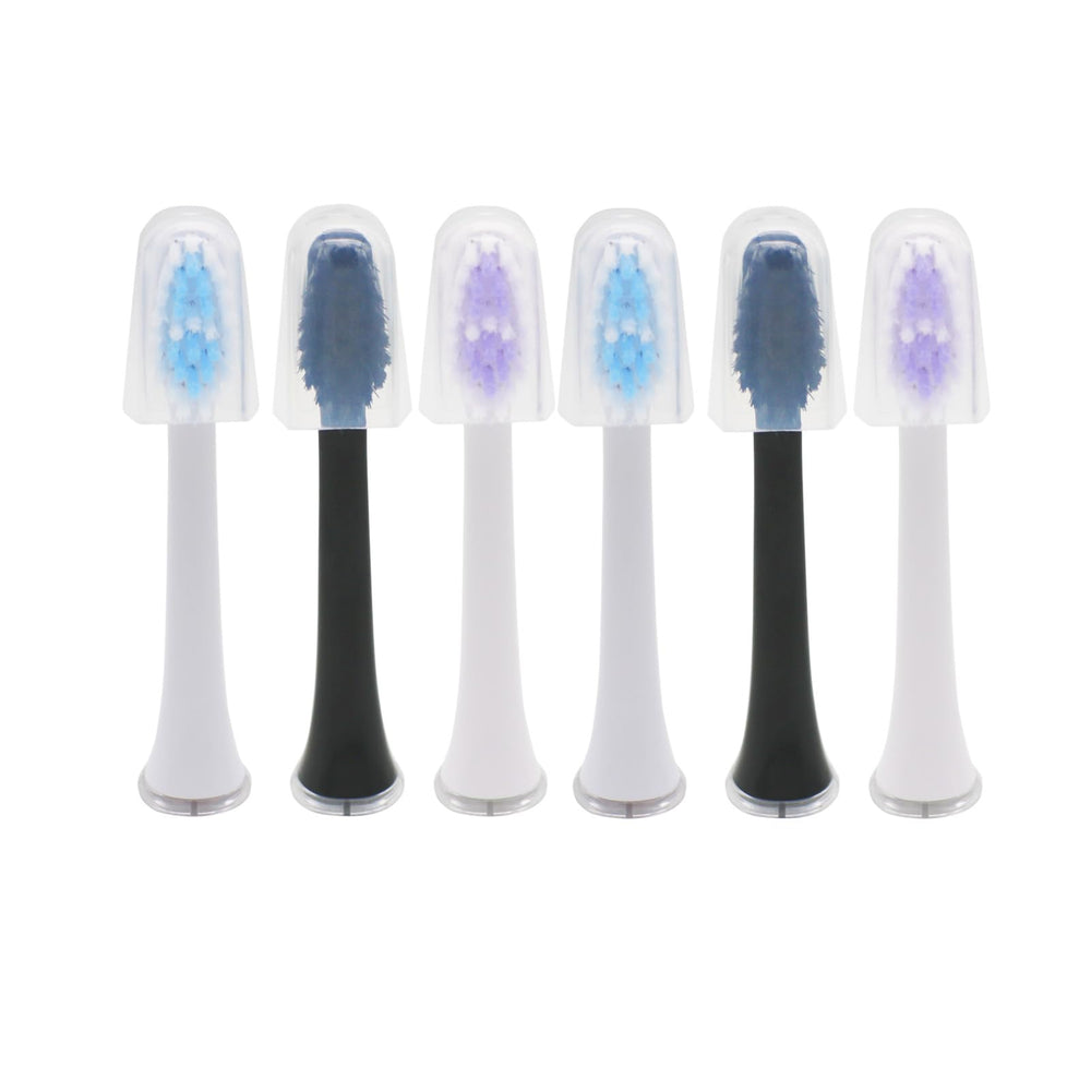 PDEEY 6-pack toothbrush heads with cover for Jetwave Sonic Edge - side view