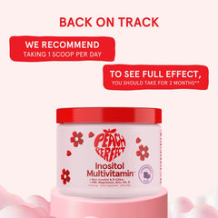 Prepared Peach Perfect Inositol Powder mixed in a drink