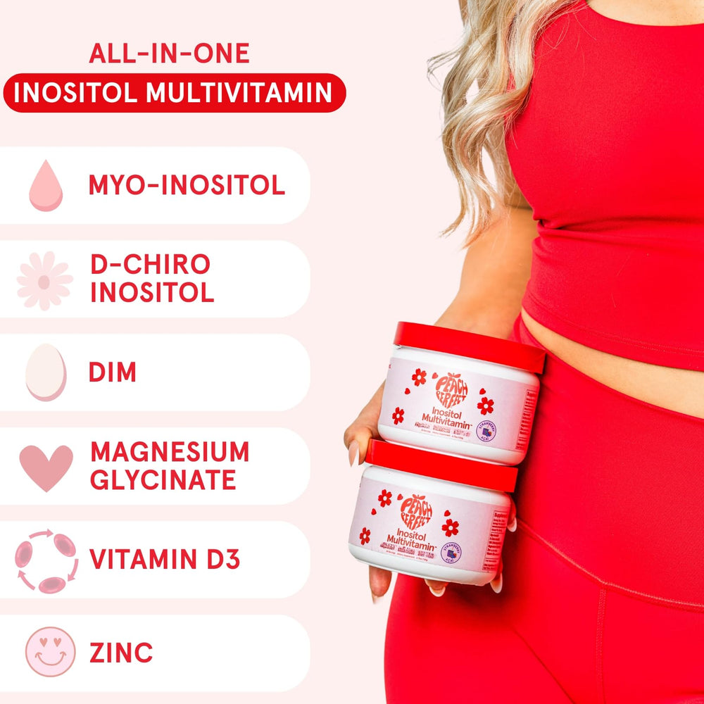 Serving scoop of Peach Perfect Inositol Powder (4 g) Strawberry Acai