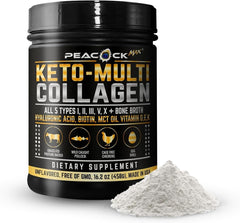 Peacock Max Keto Multi Collagen Peptides 16.2 oz bottle front