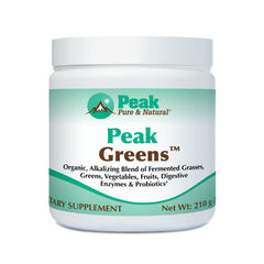 Peak Greens fermented greens powder with scoop