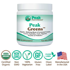 Organic probiotic fiber blend with digestive enzymes in Peak Greens