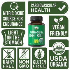 Peak Performance beetroot capsules label closeup highlighting purity and GMP