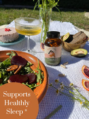 Front label of Peak + Valley Sleep Aid bottle